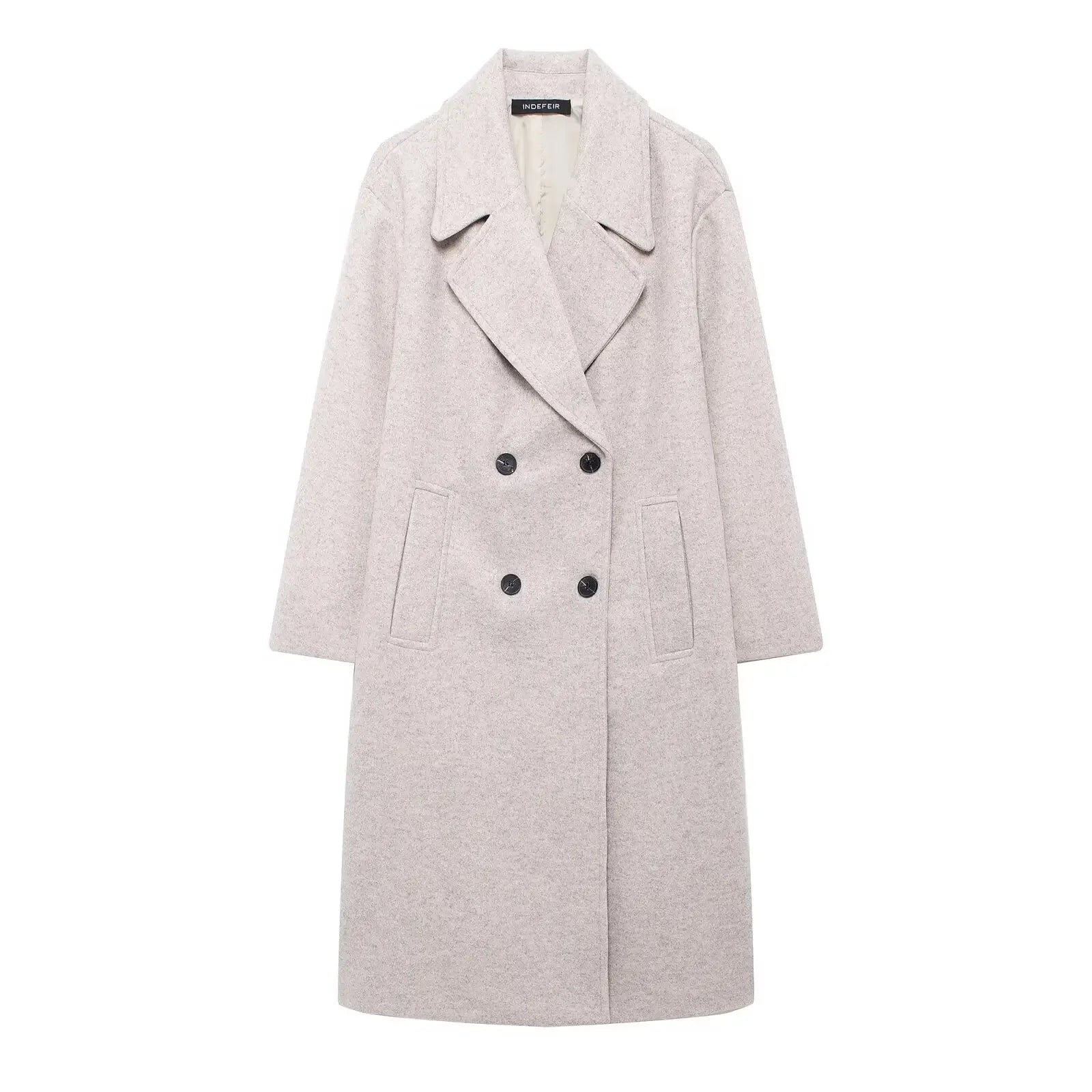 Women's Windproof Loose Long Woolen Coat