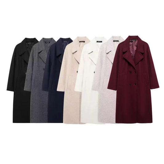 Women's Windproof Loose Long Woolen Coat