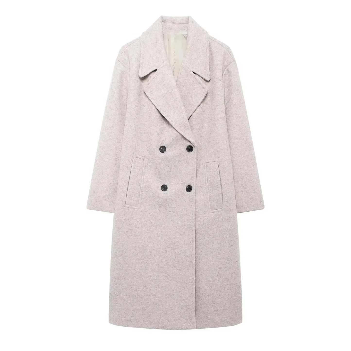 Women's Windproof Loose Long Woolen Coat