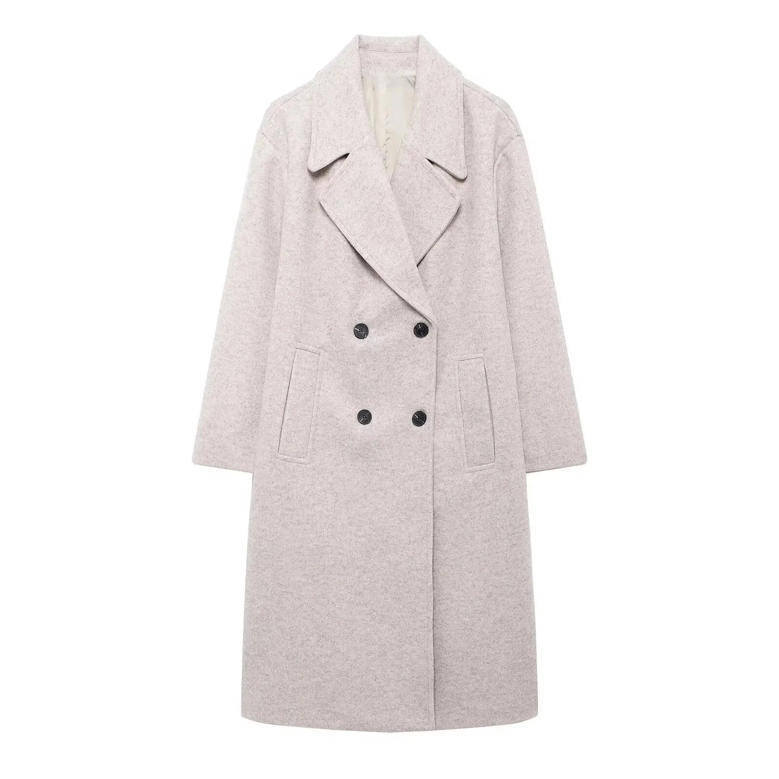 Women's Windproof Loose Long Woolen Coat