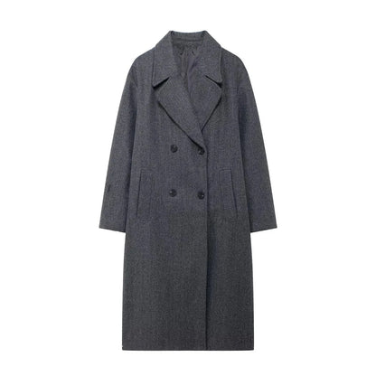 Women's Windproof Loose Long Woolen Coat