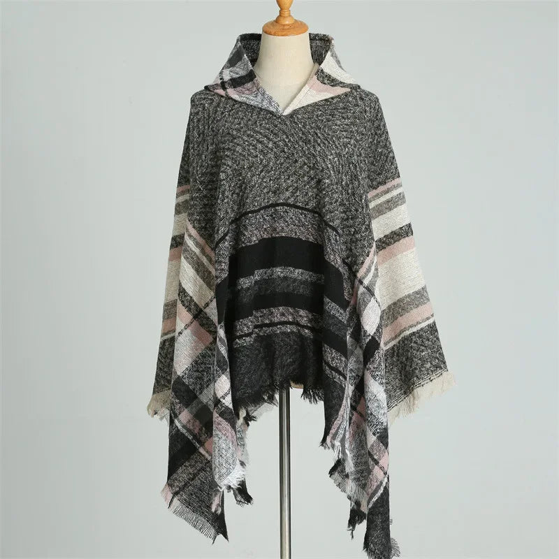Women's Winter Cold Proof Stole Hooded Shawl