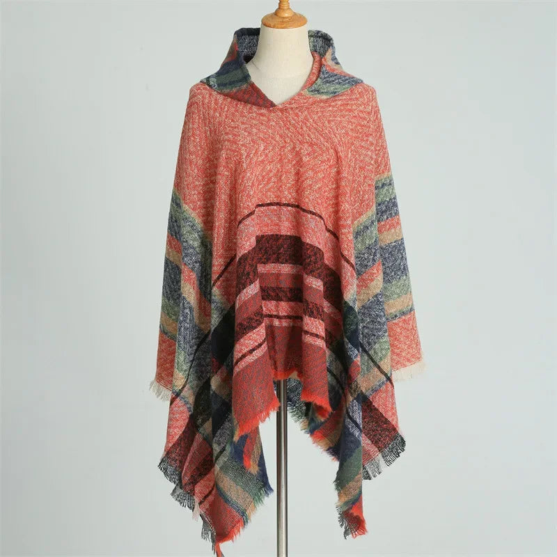 Women's Winter Cold Proof Stole Hooded Shawl
