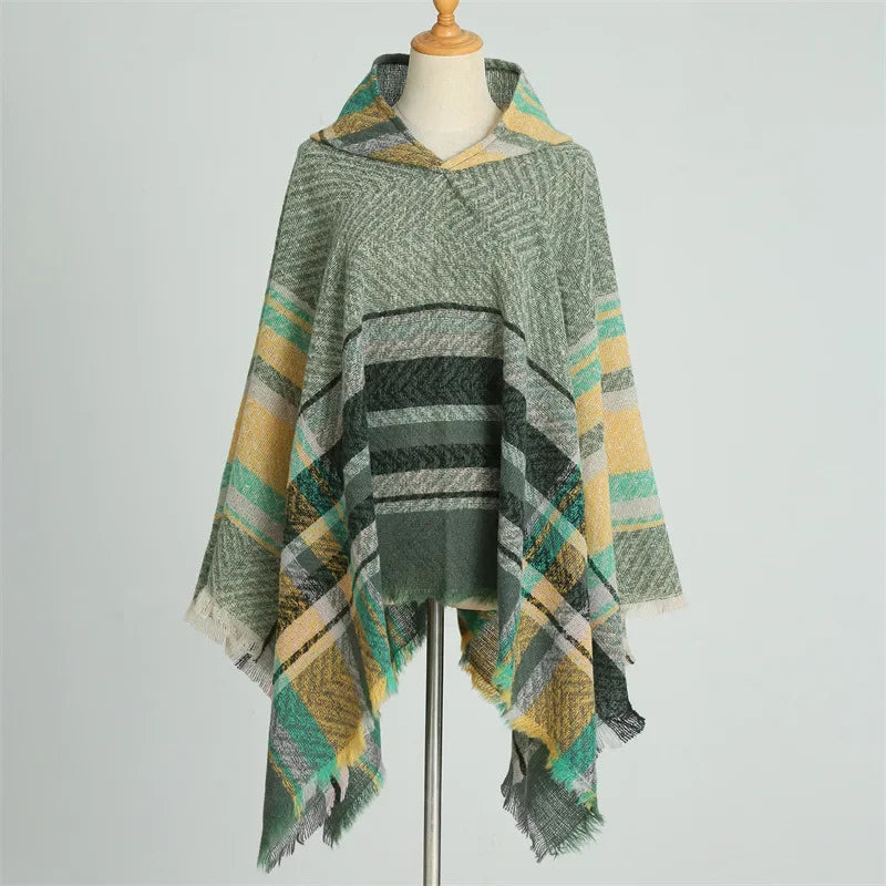 Women's Winter Cold Proof Stole Hooded Shawl