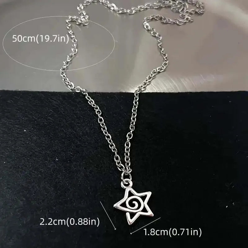 Women's Y2K Silver Color Heart Pendant Necklace