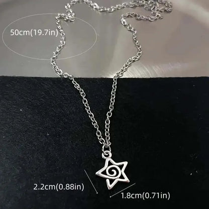 Women's Y2K Silver Color Heart Pendant Necklace