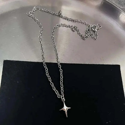 Women's Y2K Silver Color Heart Pendant Necklace