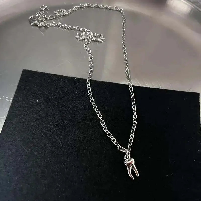 Women's Y2K Silver Color Heart Pendant Necklace