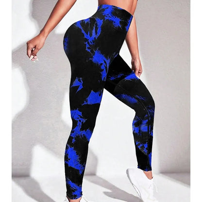 Women's Yoga Basic Tie Dye Tummy Control Sports Leggings