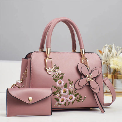 Women's Mini Zipper Floral Shoulder Bag
