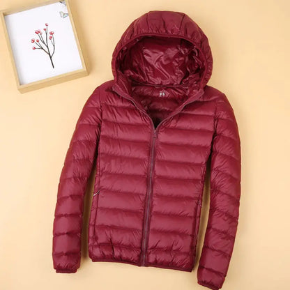 Women's Autumn Winter Hooded down jacket