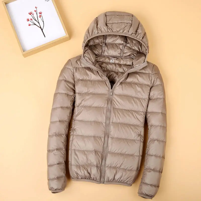 Women's Autumn Winter Hooded down jacket
