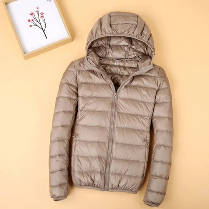 Women's Autumn Winter Hooded down jacket