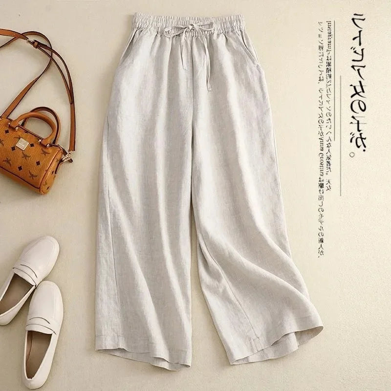 Women's Retro Cotton Linen Long Trousers