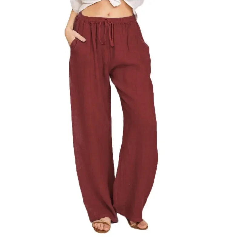 Women's Loose Cotton Linen WideLeg Pant