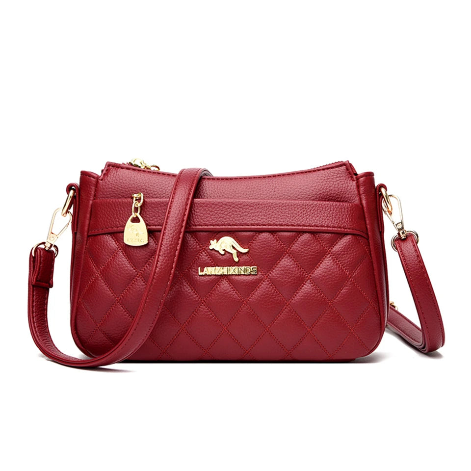 Women's Diamond Lattice Long Strap Crossbody Bag