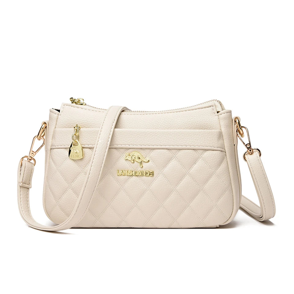 Women's Diamond Lattice Long Strap Crossbody Bag