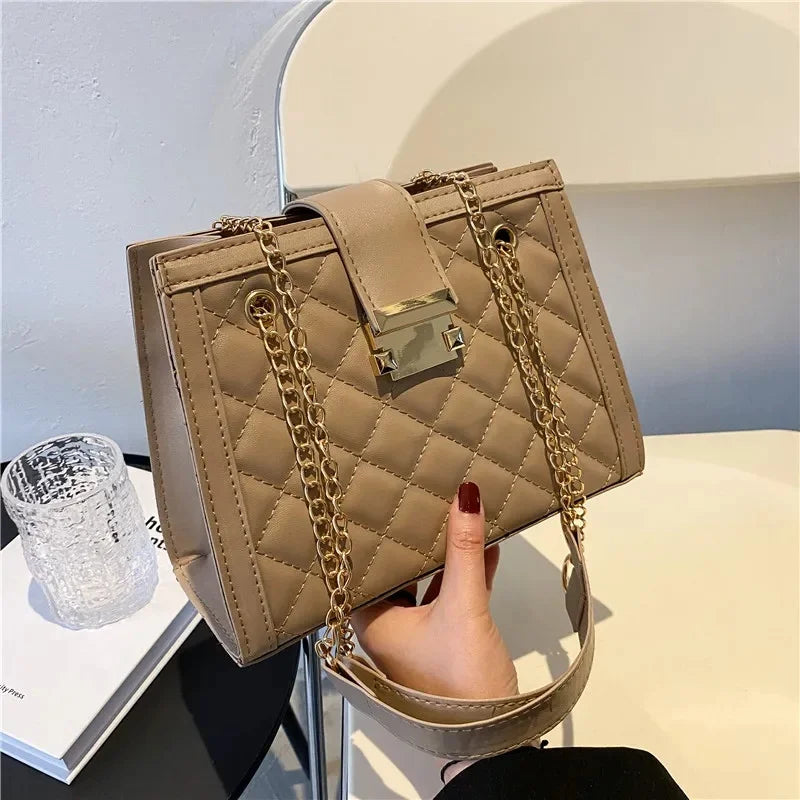 Women's Diamond Pattern Chain Shoulder Bag