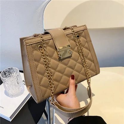 Women's Diamond Pattern Chain Shoulder Bag