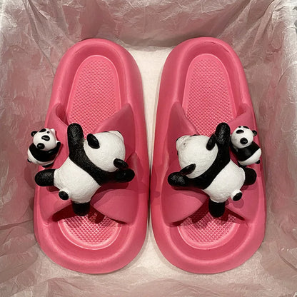 Women's EVA Platform Cute Pandas Slippers