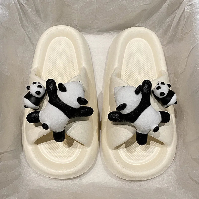 Women's EVA Platform Cute Pandas Slippers