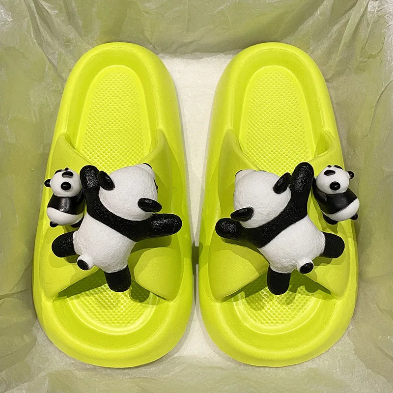 Women's EVA Platform Cute Pandas Slippers