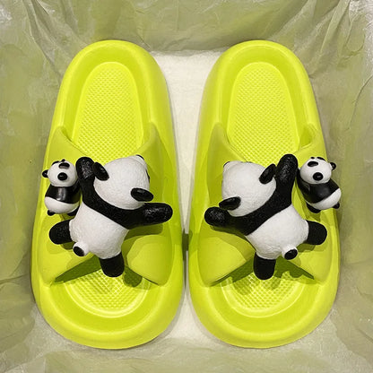 Women's EVA Platform Cute Pandas Slippers