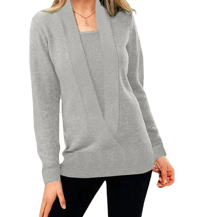 Women's FullSleeve Cotton Deep V-Neck Sweater