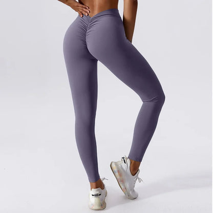 Women's High-Waisted Peach Leggings - Yoga Outerwear