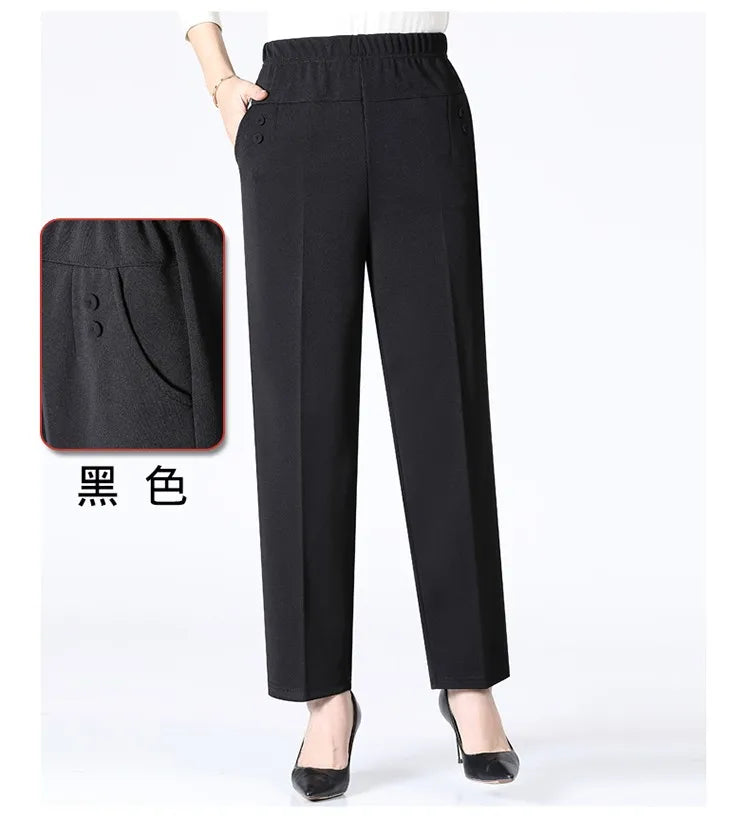 Women's High Waist Elastic Fleece Lined Pants