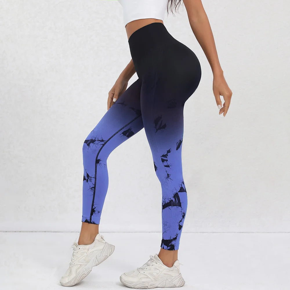 Women High Waist Seamless TieDye Leggings
