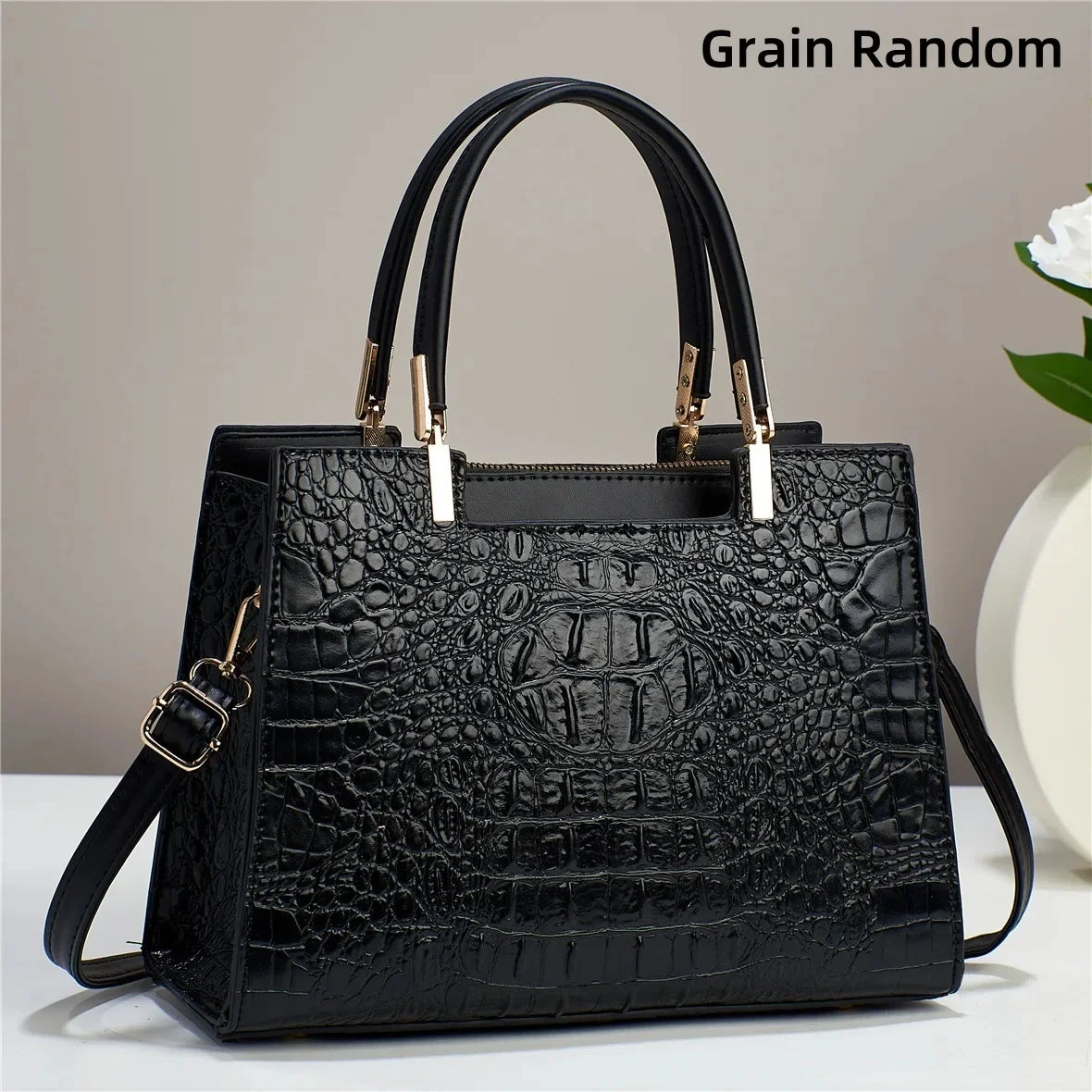 Women's Large Capacity Crocodile Pattern Shoulder Bag