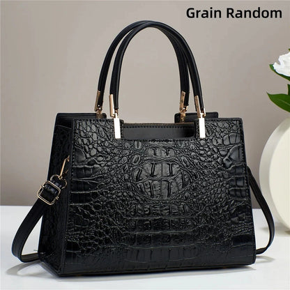 Women's Large Capacity Crocodile Pattern Shoulder Bag