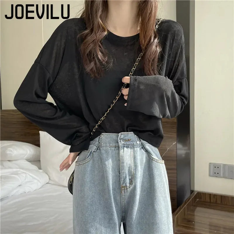 Women's Long Sleeve Knitted Viscose Blouse