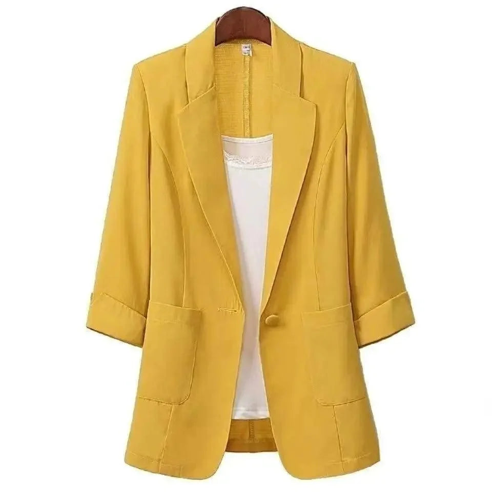 Women's Long Seleve Spring Autumn One Button Blazers