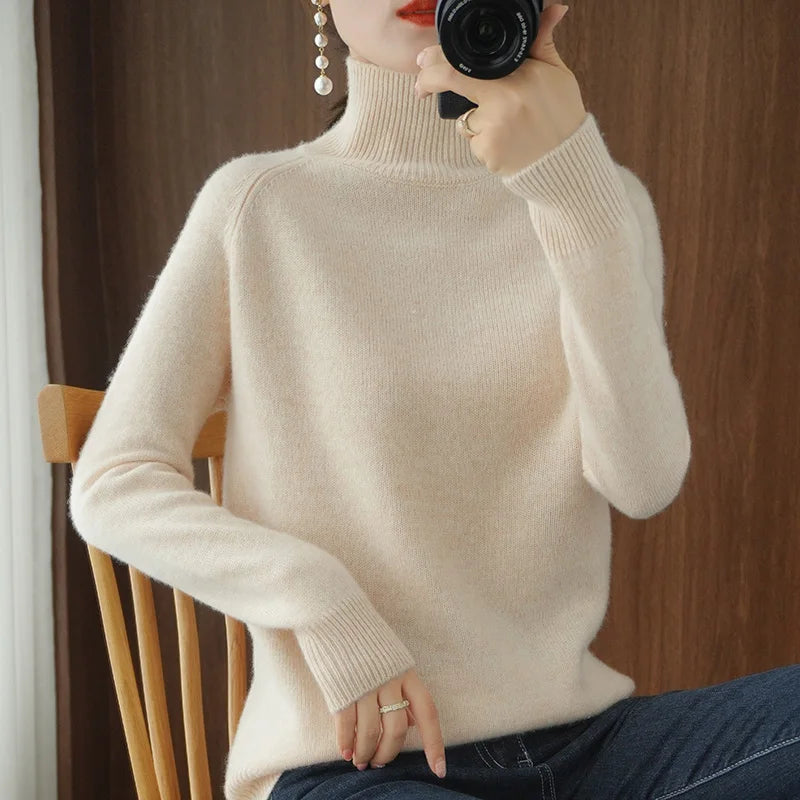 Women's Long Sleeve Cashmere Crew Neck Sweater
