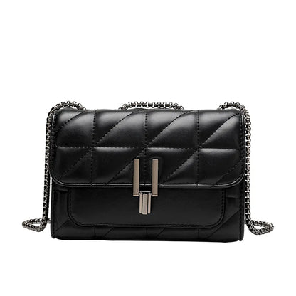 Women's Long Stripe PU Leather Criss Cross Bag