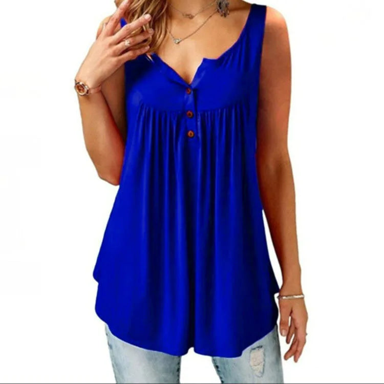 Women's Loose Sleeve Less Oversized Blouse