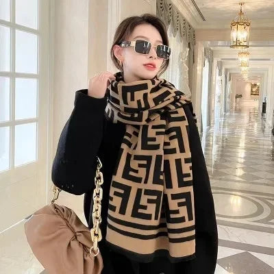 Women's Mid-Length Woolen Cashmere Shawl
