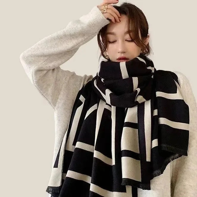 Women's Mid-Length Woolen Cashmere Shawl