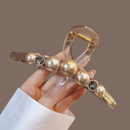 Women's Mini Round Pearl Hair Claw Clips