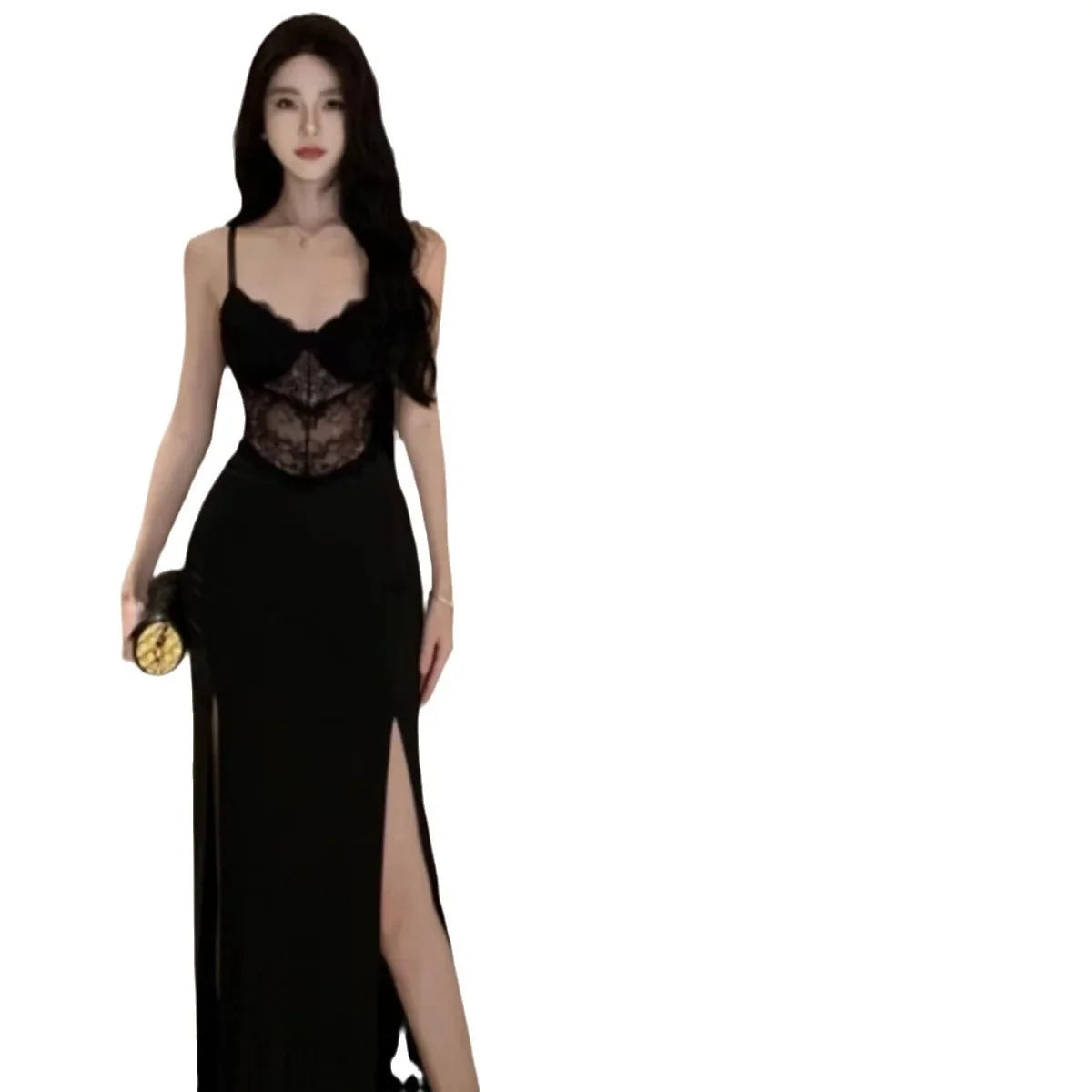 Women's Open Split Bodycon Evening Gown Dress