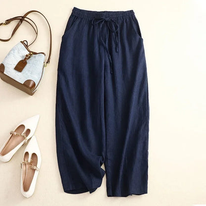 Women's Retro Cotton Linen Long Trousers