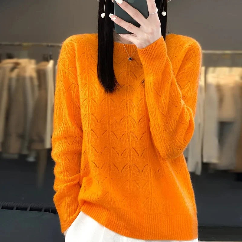 Women's RoundNeck Loose Heavy Wool Sweater