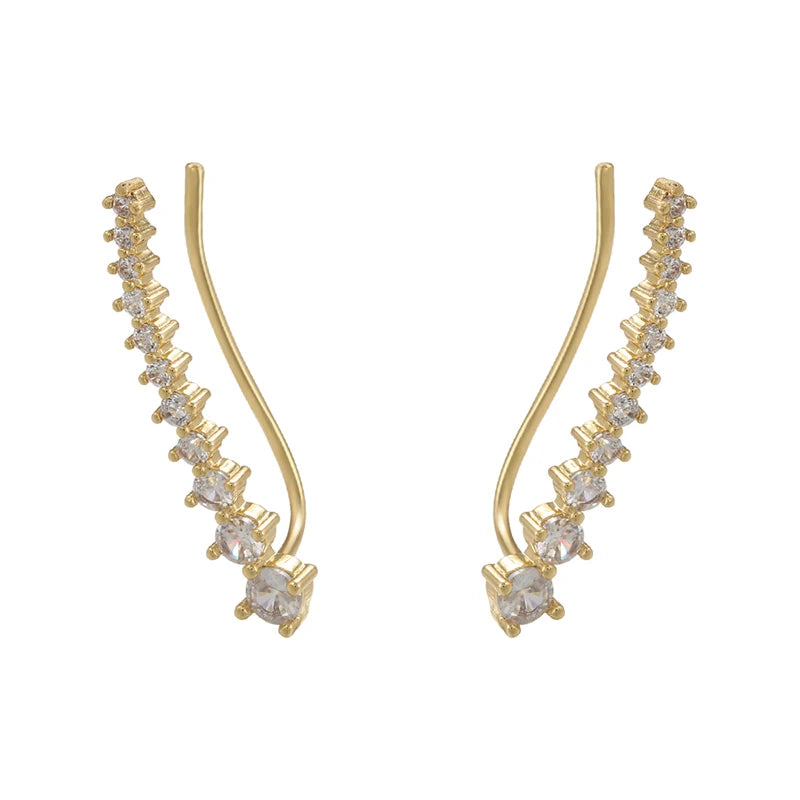 Women's Round Crystal Clip Earrings