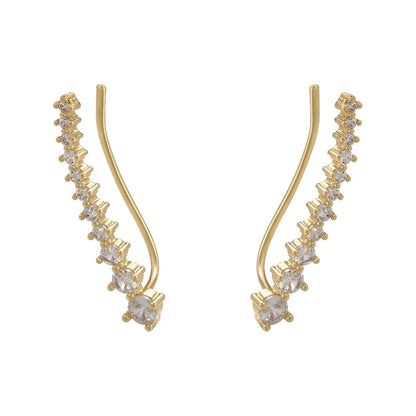 Women's Round Crystal Clip Earrings