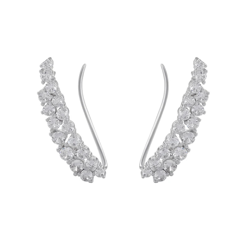 Women's Round Crystal Clip Earrings