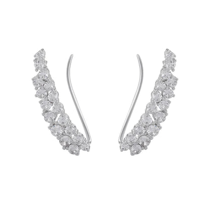 Women's Round Crystal Clip Earrings