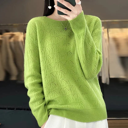Women's Round Neck Loose Heavy Wool Sweaters