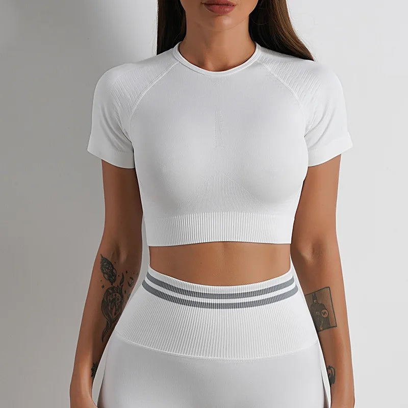 Women's Slimming Short-Sleeve Yoga Outfit